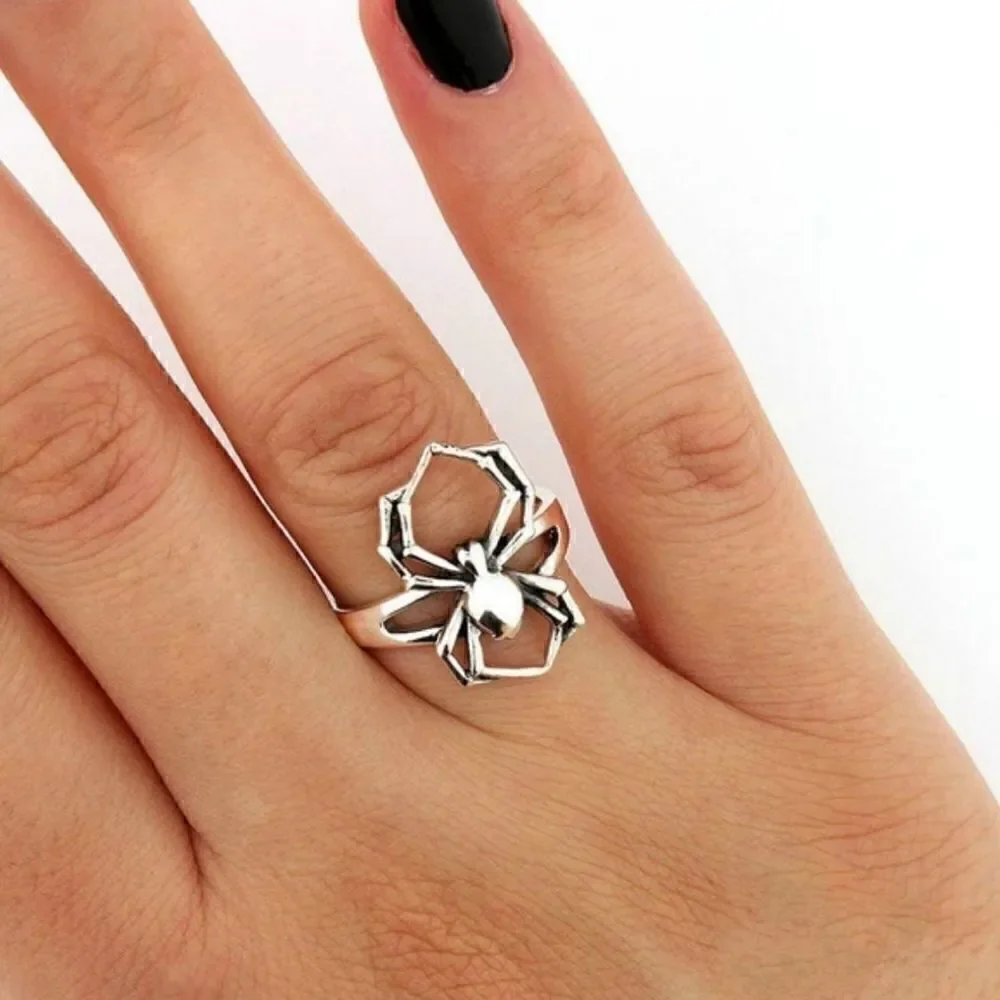 New 925 Sterling Silver Poisonous Spider Ring